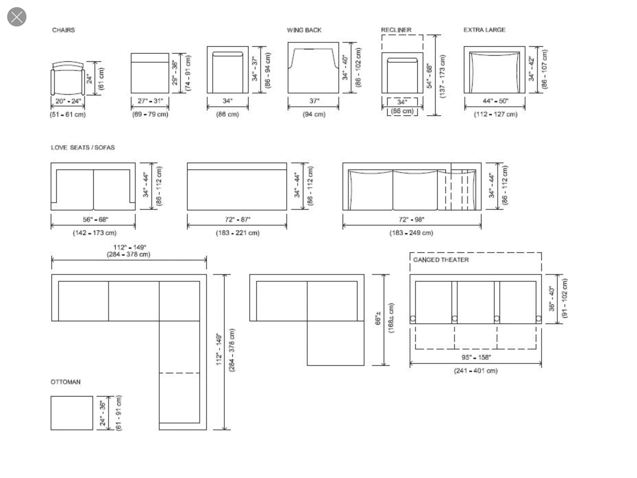 Standard Sofa Dimensions Furniture dimensions, Sofa dimension, Living