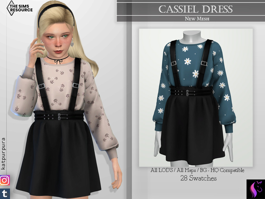 The Sims Resource - Cassiel Dress | Sims 4 cc kids clothing, Sims 4 ...