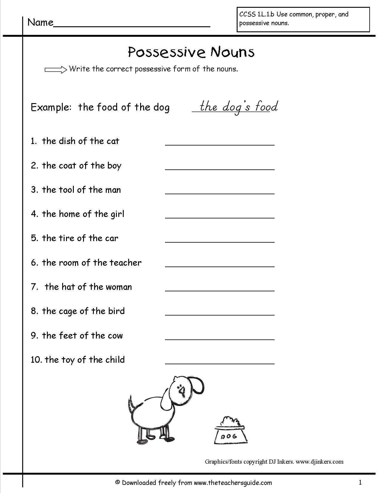 Possessive Nouns Worksheet