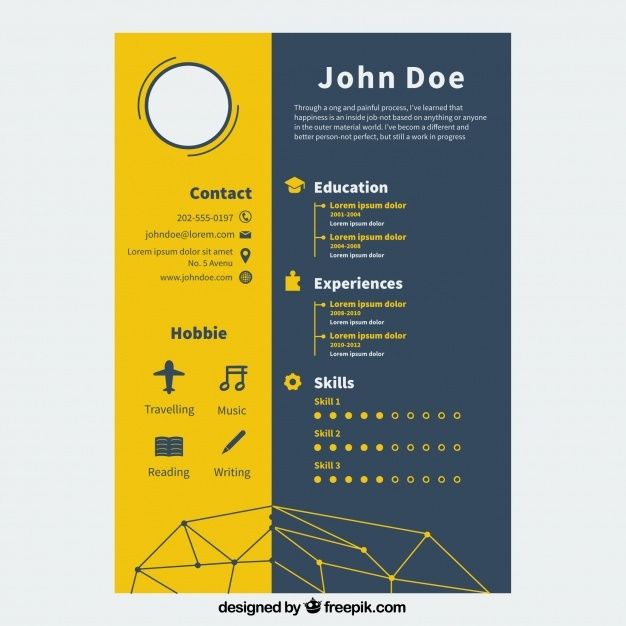 Premium Vector | Flat curriculum vitae template | Curriculum vitae ...