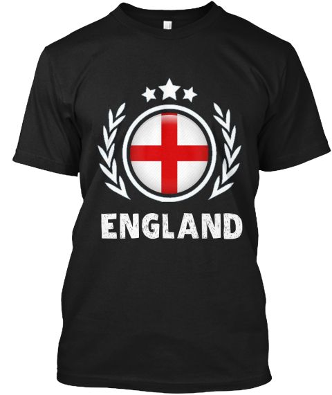 England Flag Football Cup 2018 Soccer Black T-Shirt Front | Flag ...