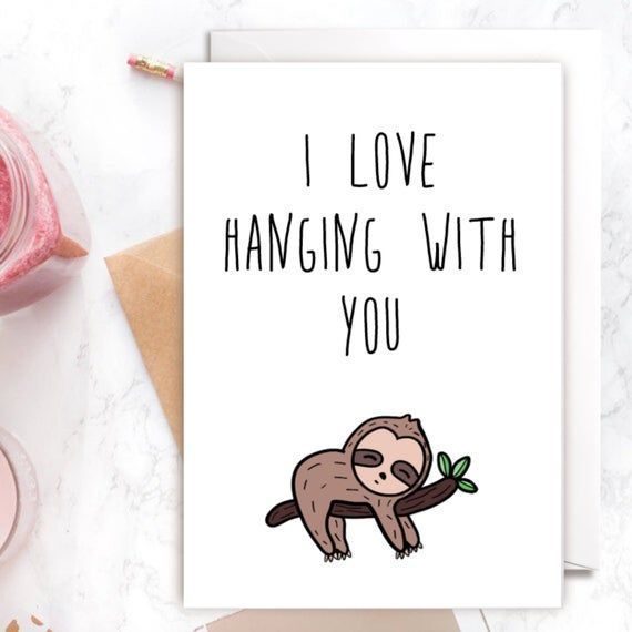 Funny Sloth Valentines Day Card sloth card valentine's | Etsy | Animal ...