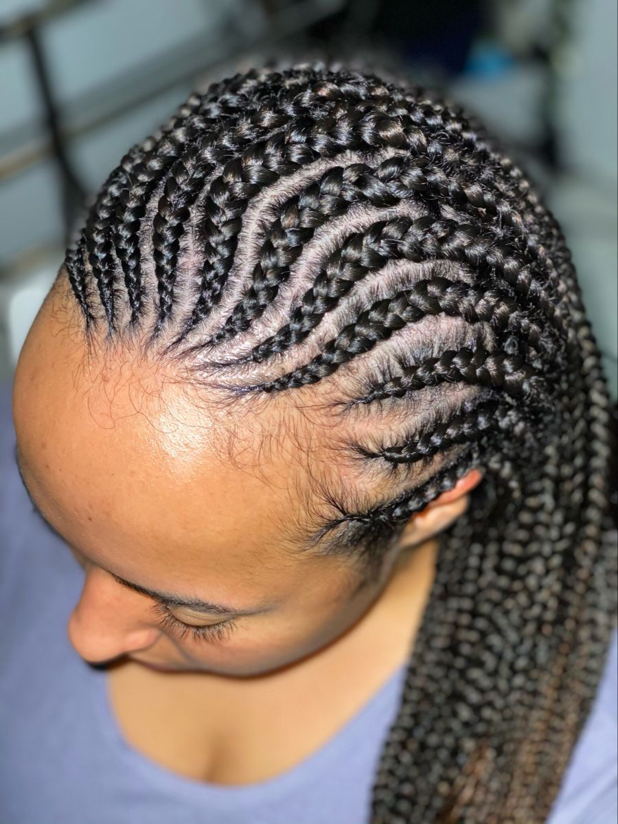 Feed in braids. Half cornrow half box braids | Duchess braids ...