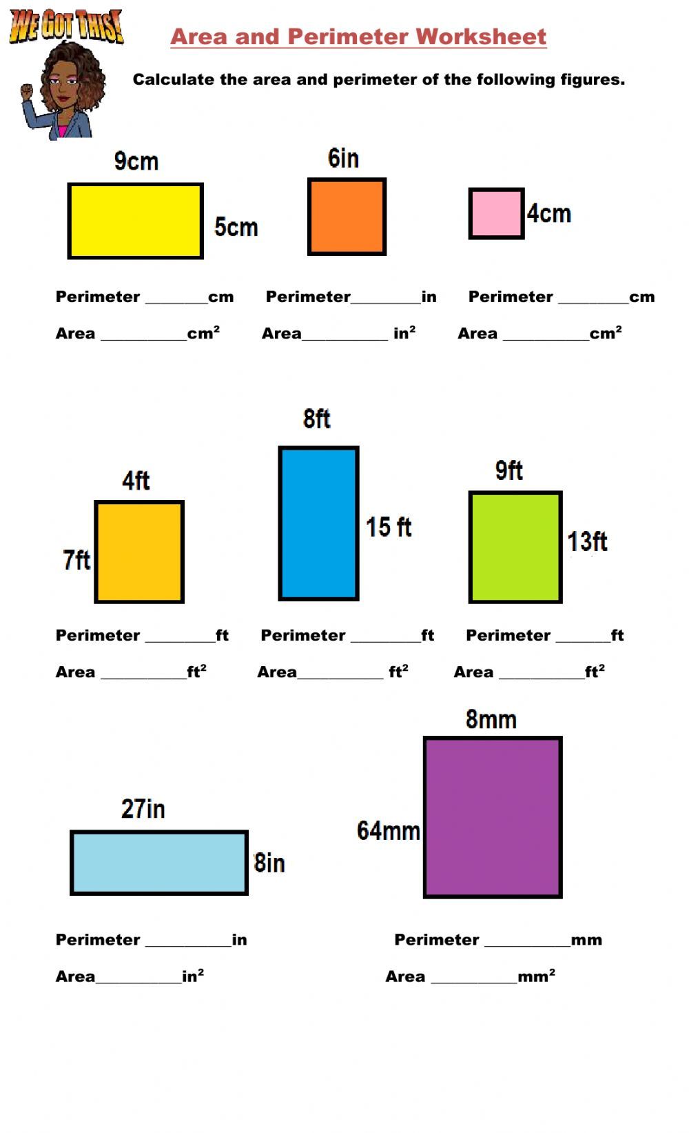 Area Perimeter Volume, Perimeter Math, Perimeter Activities, Area And ...