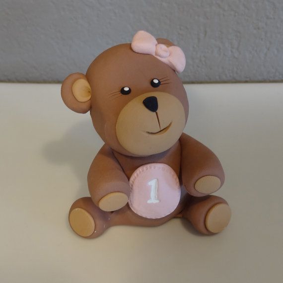 Custom Teddy Bear Cake Topper for Birthday or Baby by carlyace Bear ...