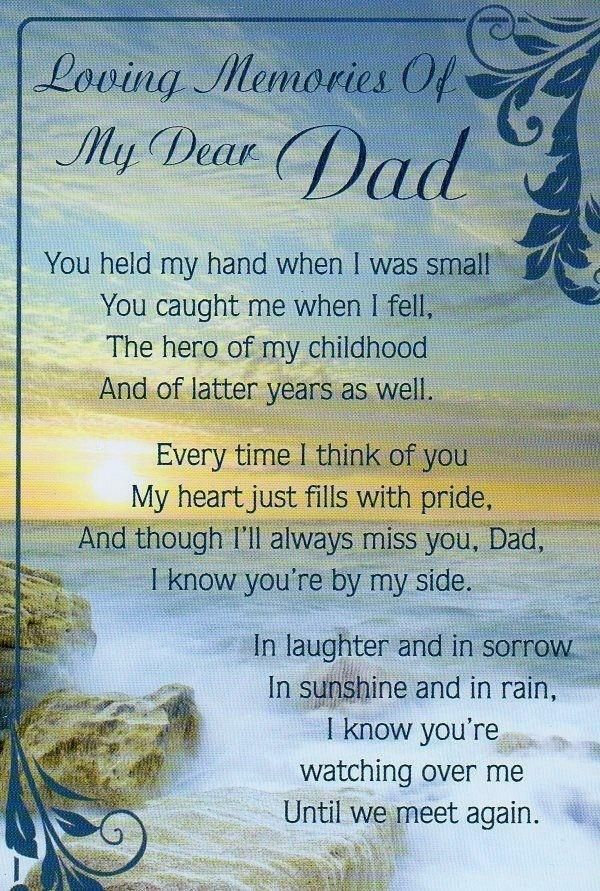 Graveside Bereavement Memorial Cards (a) VARIETY You Choose | Dad ...