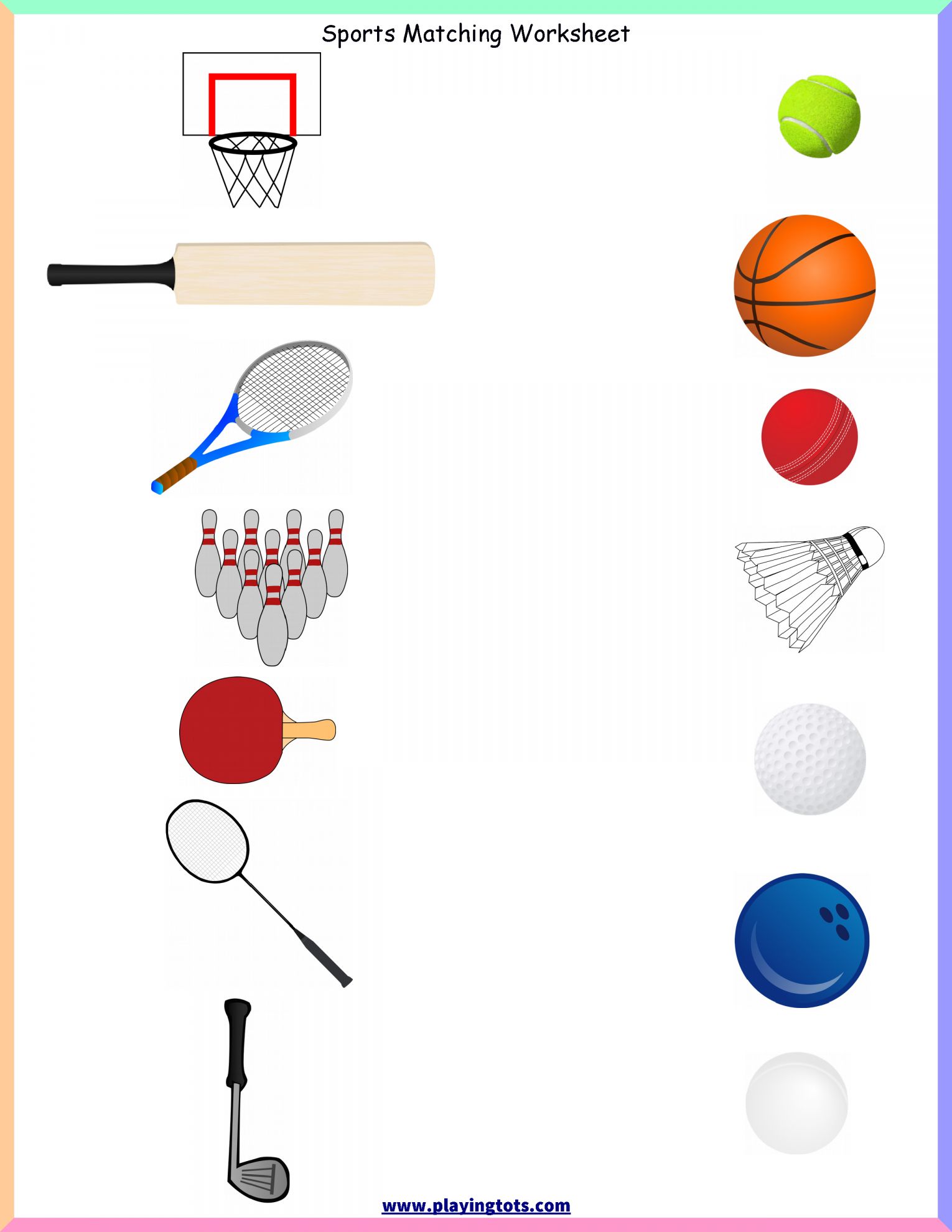 18+ Preschool Worksheet For Ball Study - Chart-sheet.com | Sports