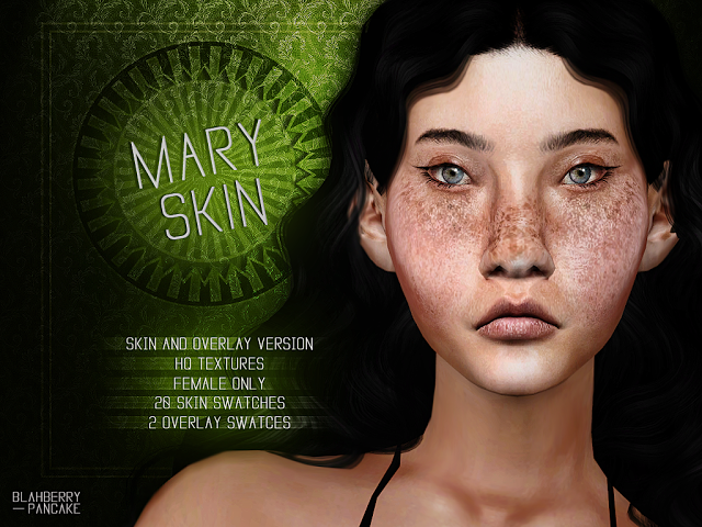 Sims 4 CC's - The Best: Mary Skin & Overlay by Blahberry-Pancake | Skin ...