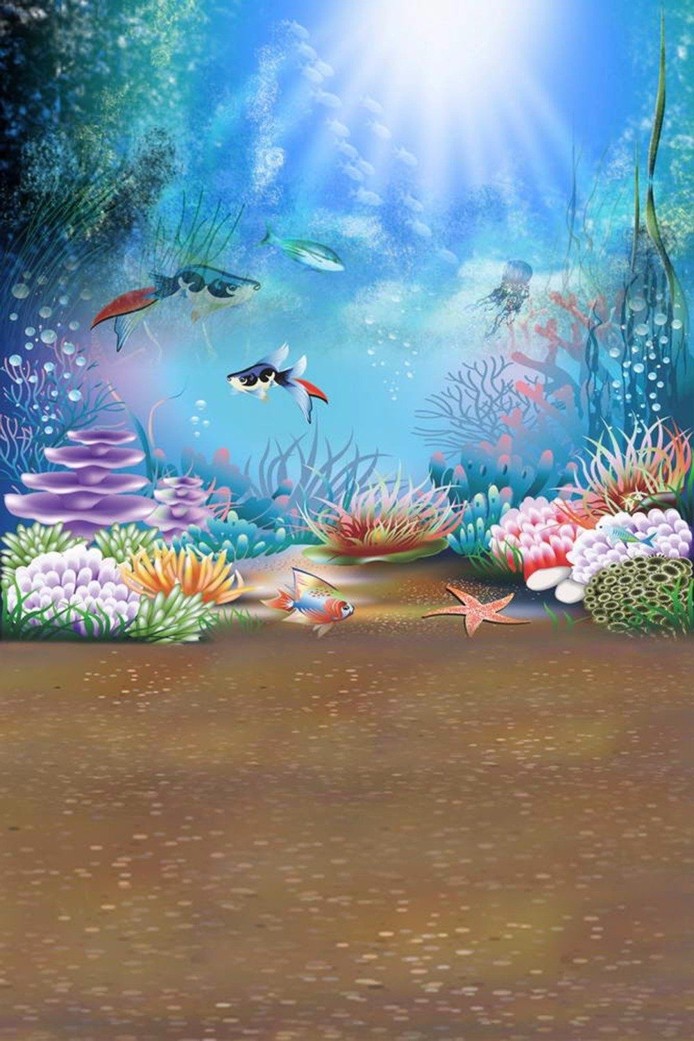 Sunshine Through Blue Ocean Under the Sea Photography Background Fishes  Kids Children Cartoon Photo Booth Backdrop 5x7ft | Sea photography, Vinyl  photo backdrops, Background for photography