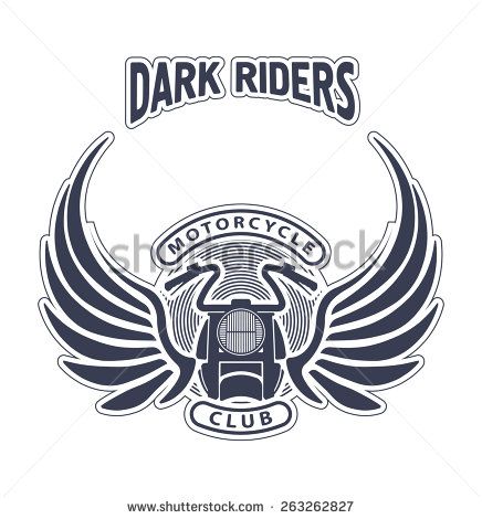 Dark riders motorcycle club design for emblem or logo - stock vector ...