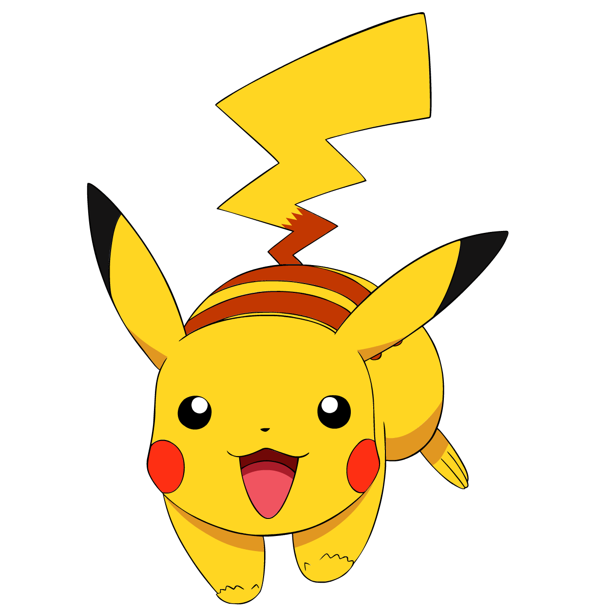 a cartoon pikachu with a lightning bolt coming out of it's back