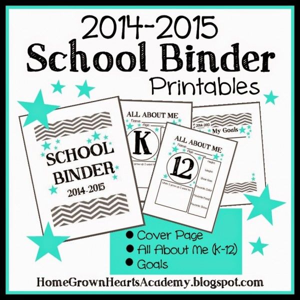 Free School Binder Printables | School binder, Homeschool printables