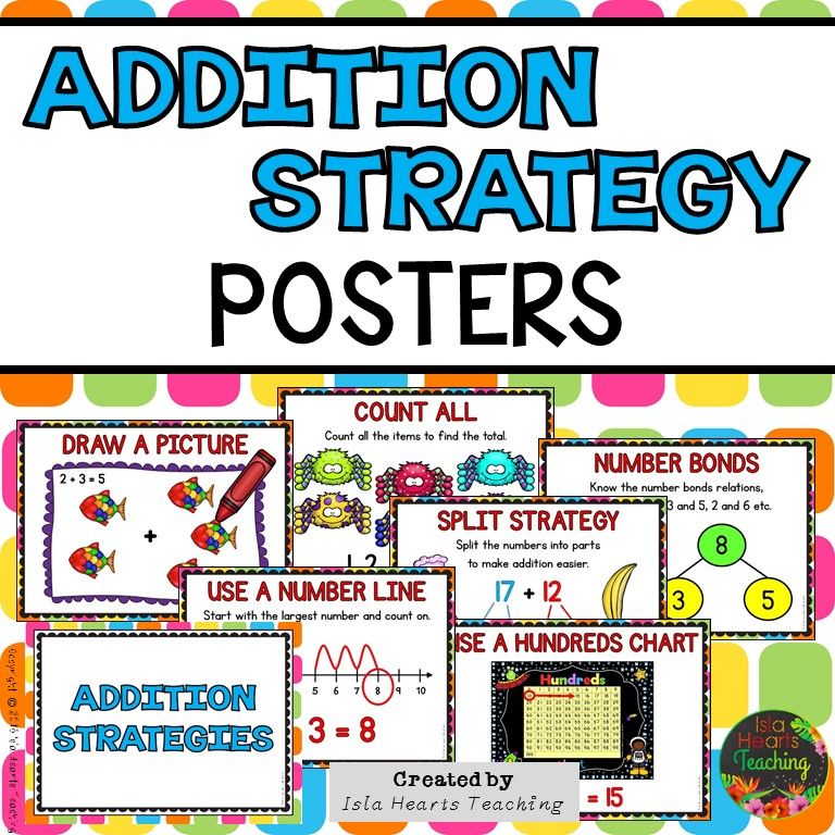 Addition Strategies Posters | Addition strategies, Addition strategies ...