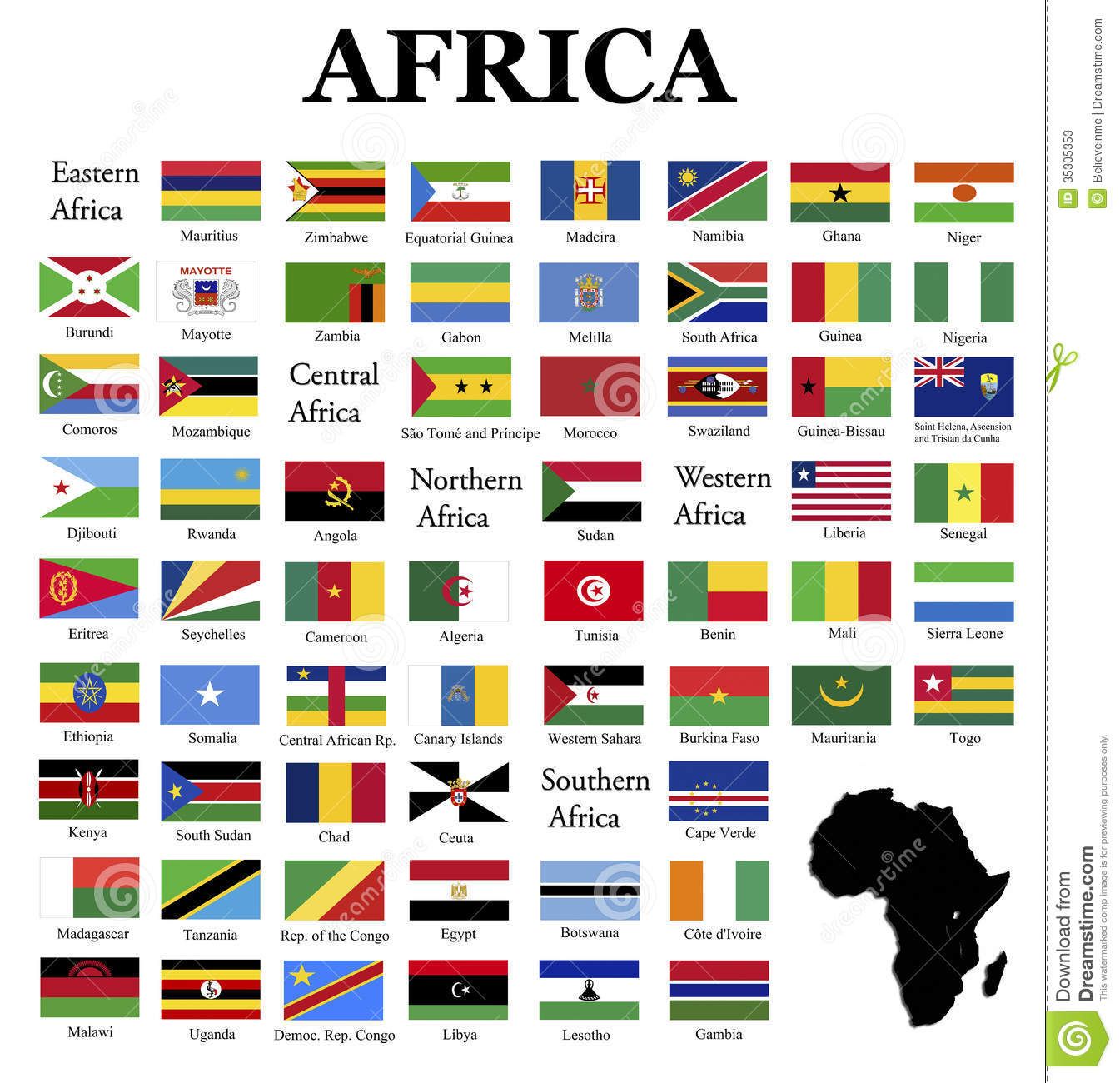 List Of All African Countries With Flags - Templates Printable Free