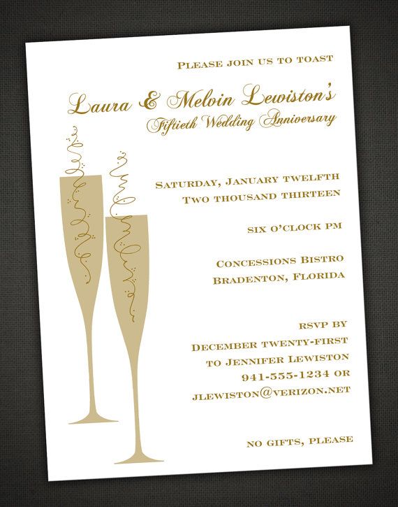 Champagne Toast 50th Anniversary Party Invitation by IDesignThat, $39. ...