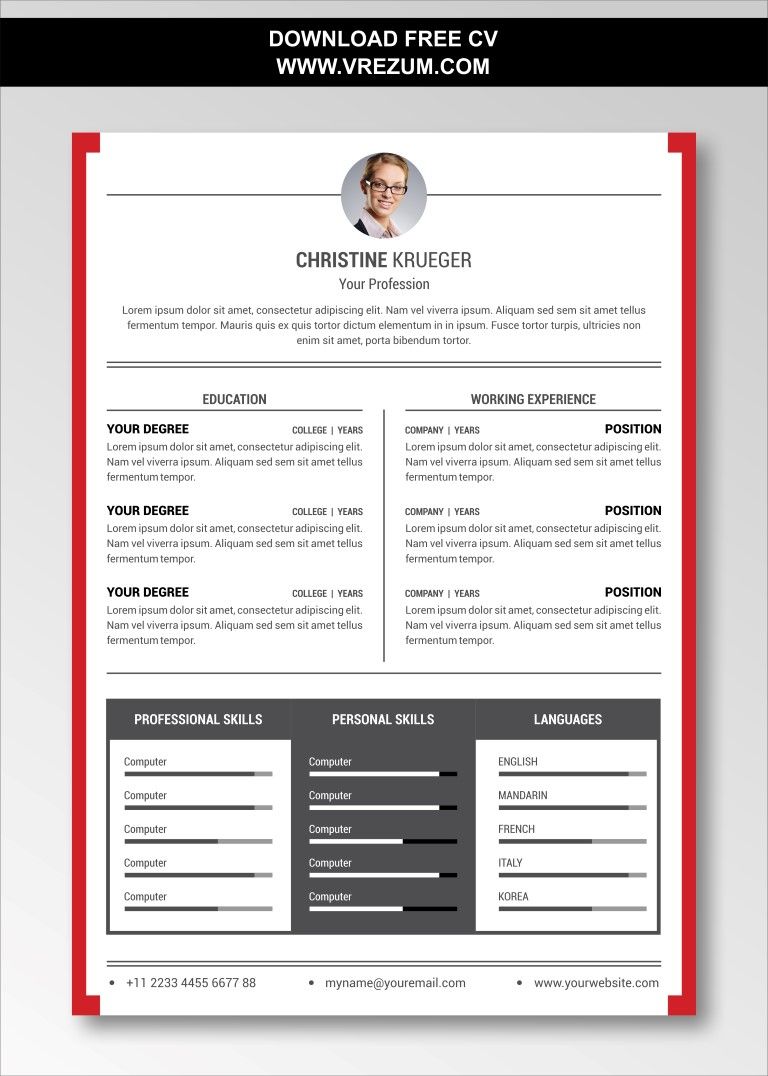 Beginner Cv Template Pdf Editable Contoh Gambar Template | Images and ... image.