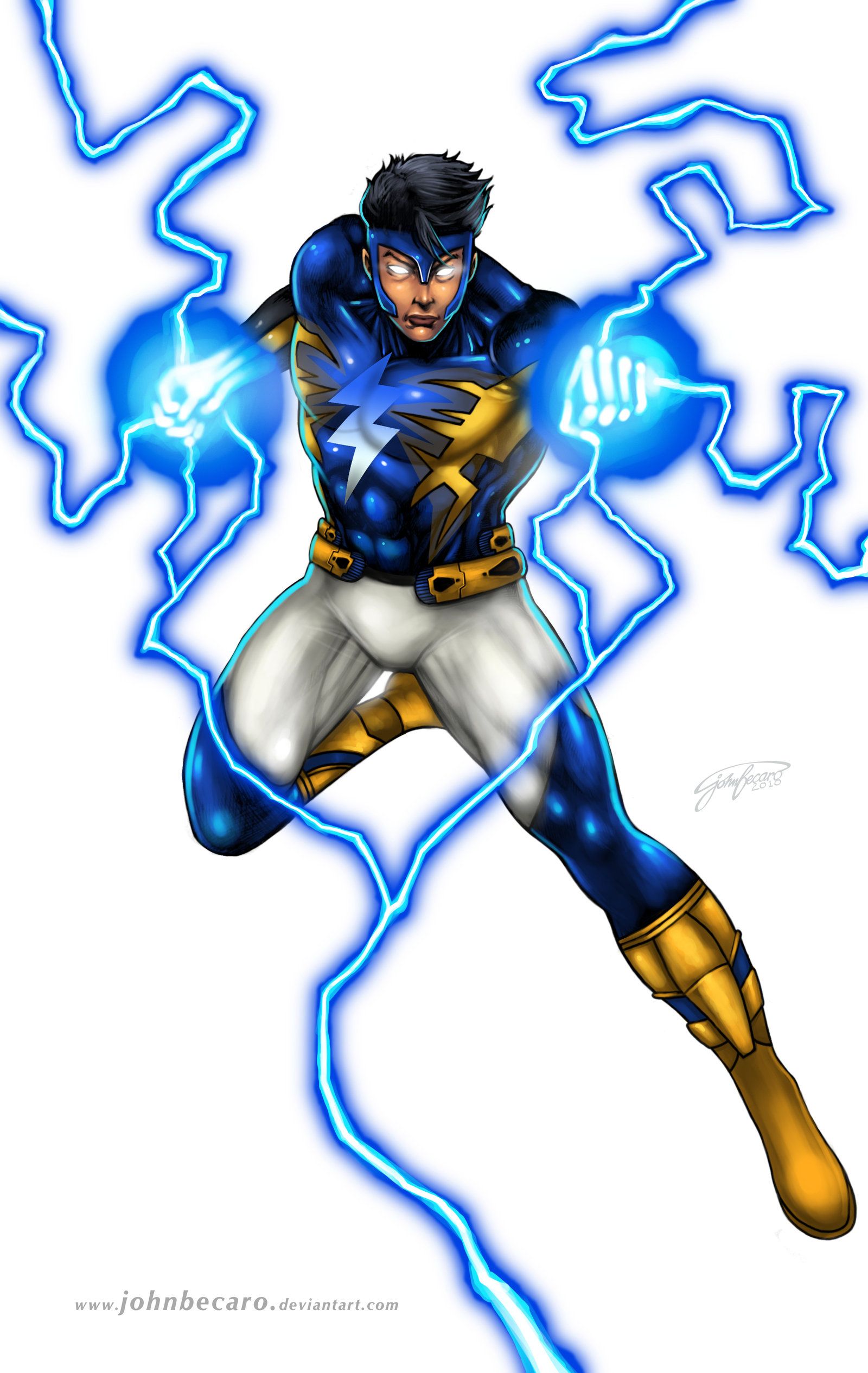 Commission: BLUE VOLT by johnbecaro on deviantART | Superhero art ...