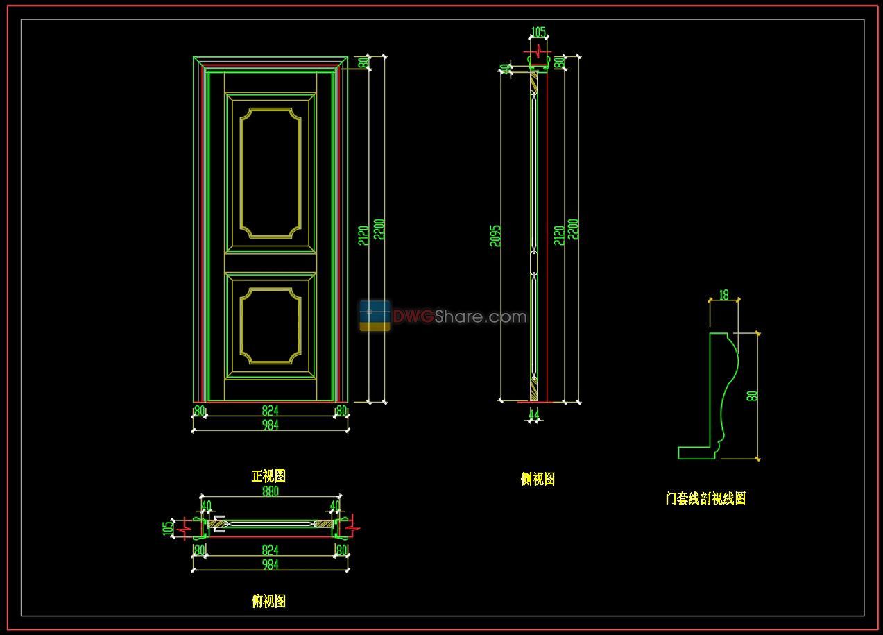 66.Autocad Wooden Door free download Door Detail, Autocad Drawing, Cad ...