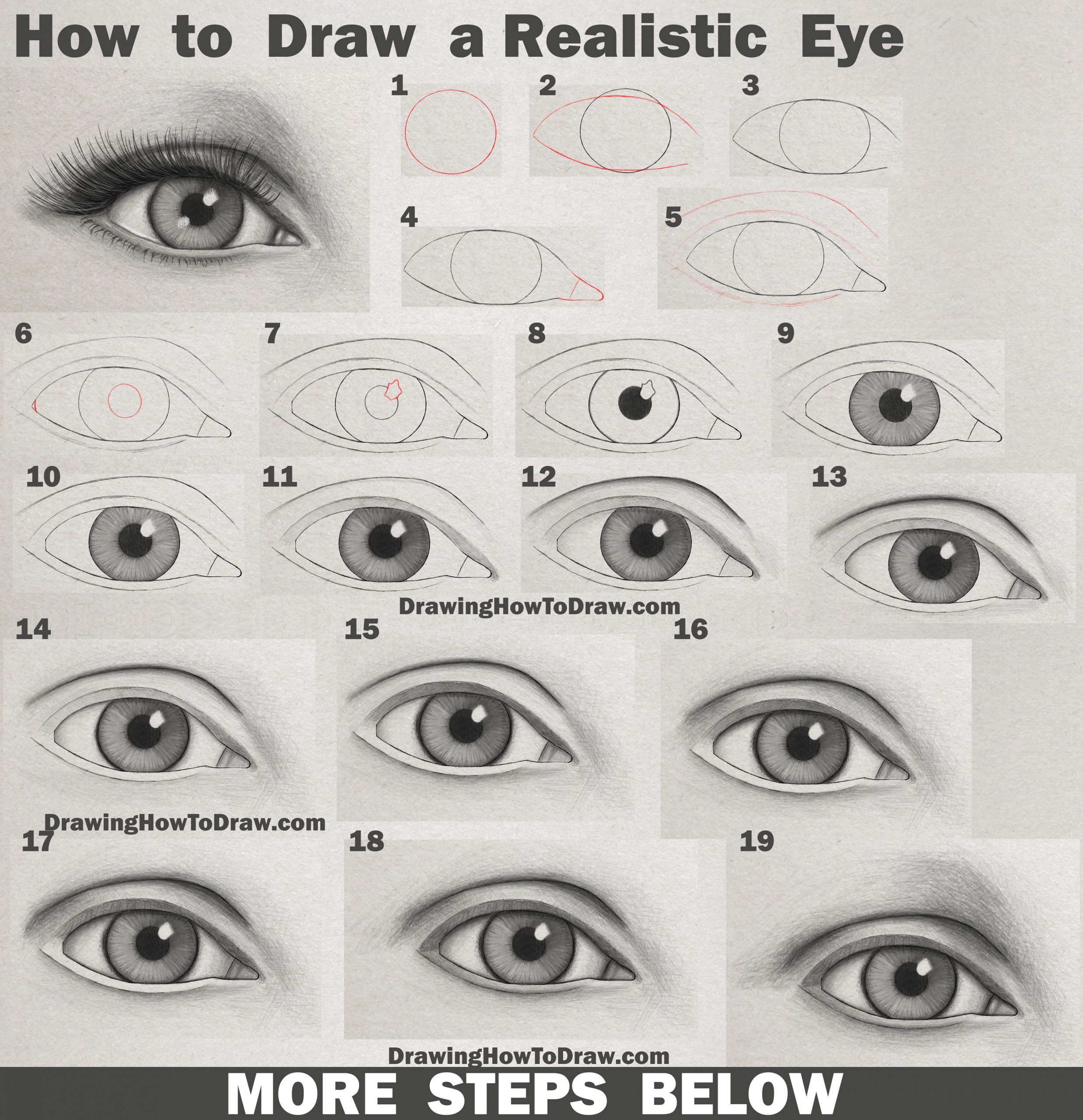 How To Draw Realistic Eyes For Beginners Step By Step ~ How To Draw ...