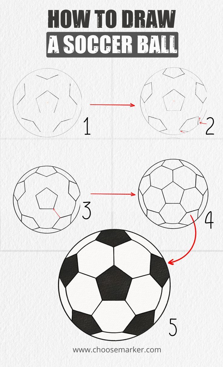 How to Draw a Soccer Ball Easy Step by Step | Soccer ball, Pencil ...