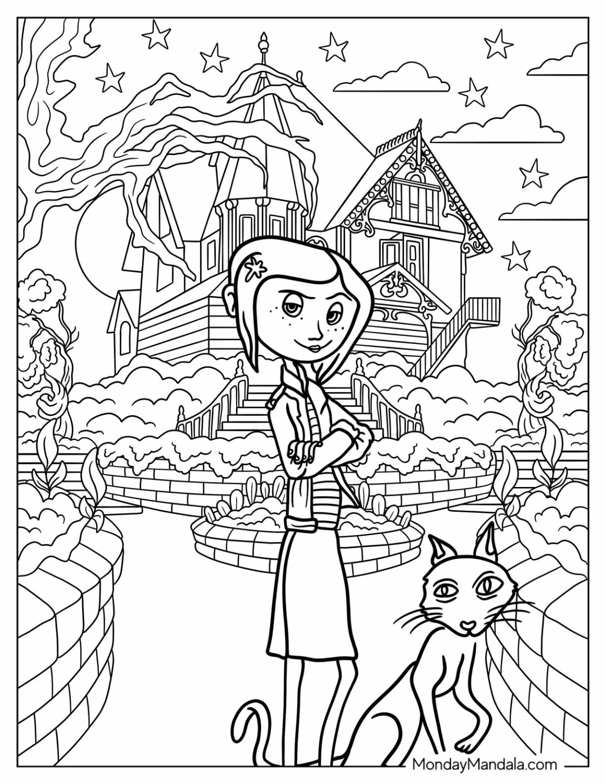 20 Coraline Coloring Pages (Free PDF Printables) | Coloring book art ...