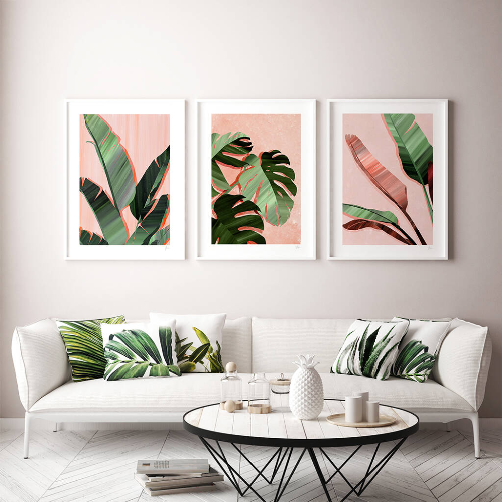 Tropical Leaf Prints Set Of Three By Violets Print House | Tropical ...