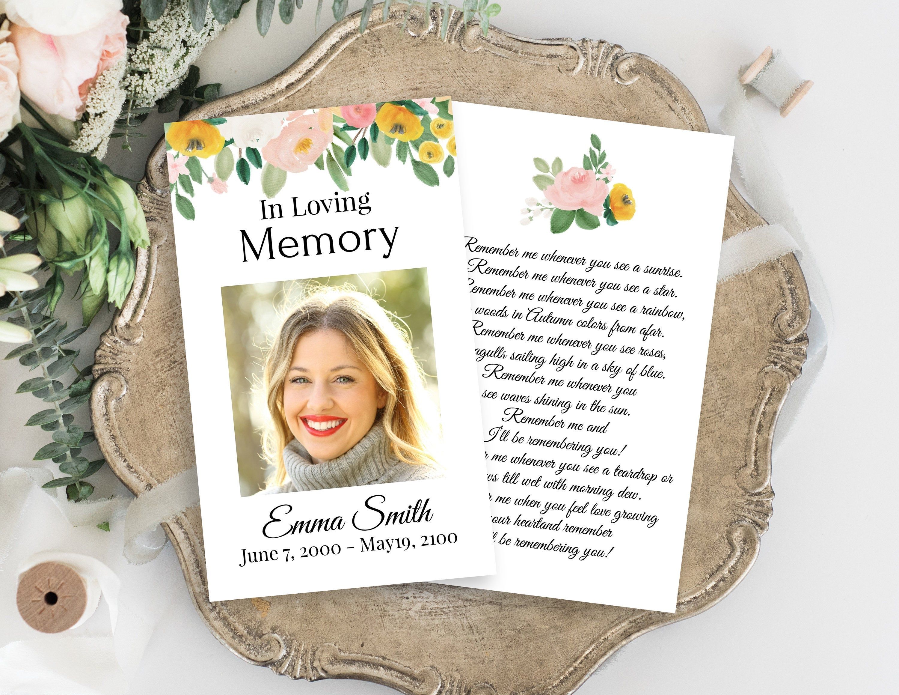 Free Printable Memory Cards For Funeral