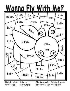 Color By Number Multiplication Multiplication Sheets, Multiplication ...