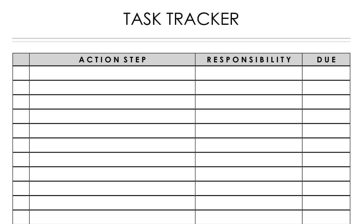 Printable Task Tracker - Printable Calendars AT A GLANCE