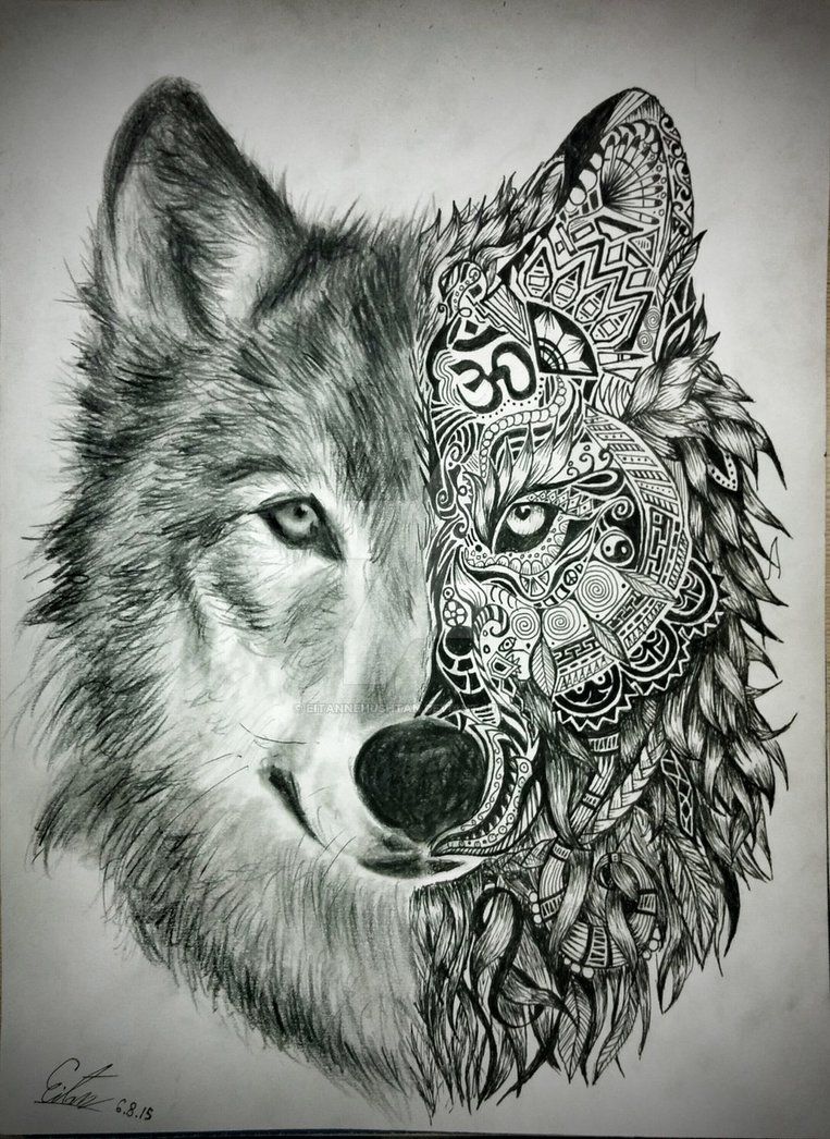 Wolf Tattoo Drawing Designs