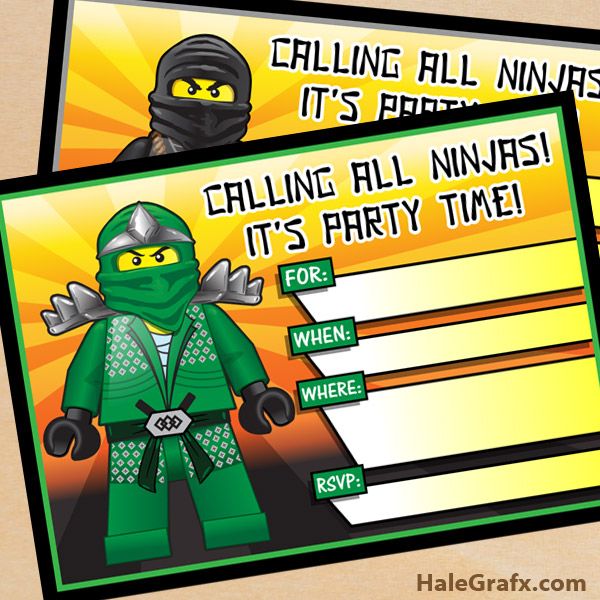 ninjago party invites FREE Printable LEGO Ninjago Birthday Invitation ...