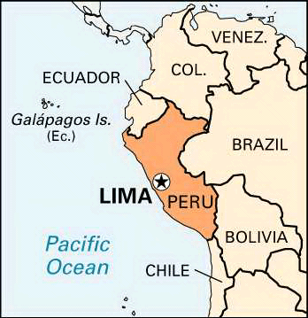 The capital of Perú is Lima and it is located near the center of the ...