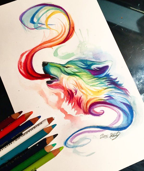 Beautiful Small Rainbow Wolf Artwork by Lucky978 on DeviantArt