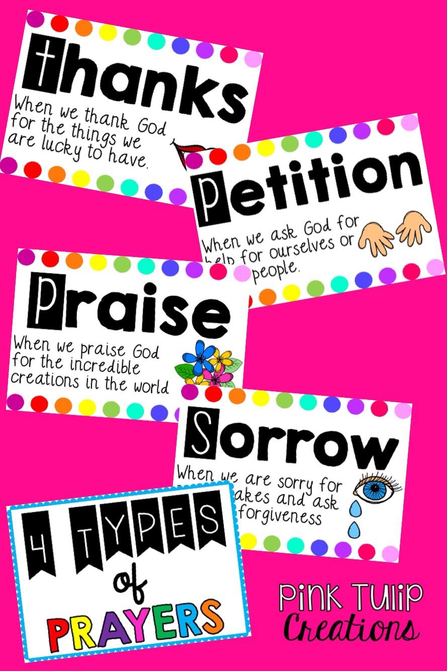 Four Types of Catholic Prayer Posters - Classroom Decor | Prayers ...