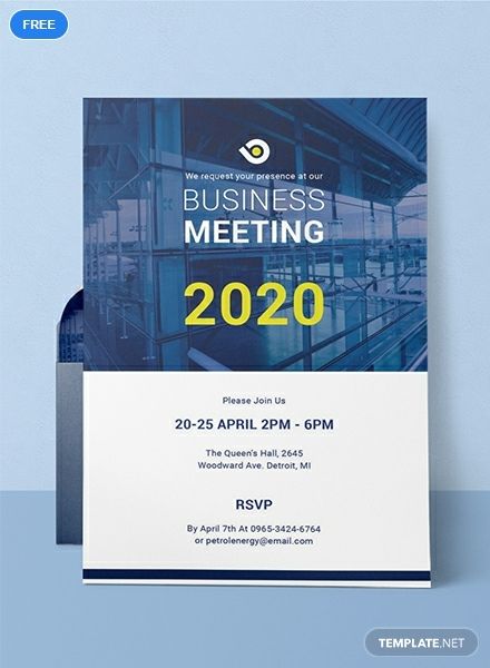 Grab this formal business meeting invitation template for the upcoming ...