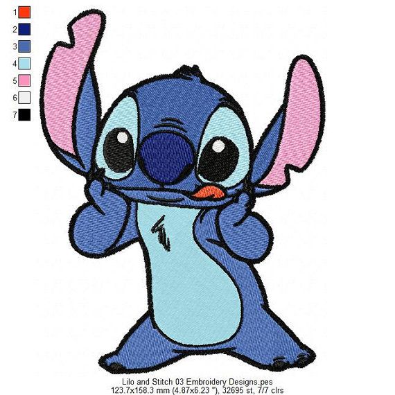 Diseños de bordado 03 Lilo y Stitch | Proyectos de bordados a máquina ...