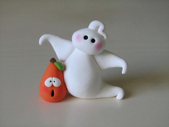 Polymer Clay Halloween Ghost and Pumpkin by ClayPeeps on Etsy, $8.50 ...