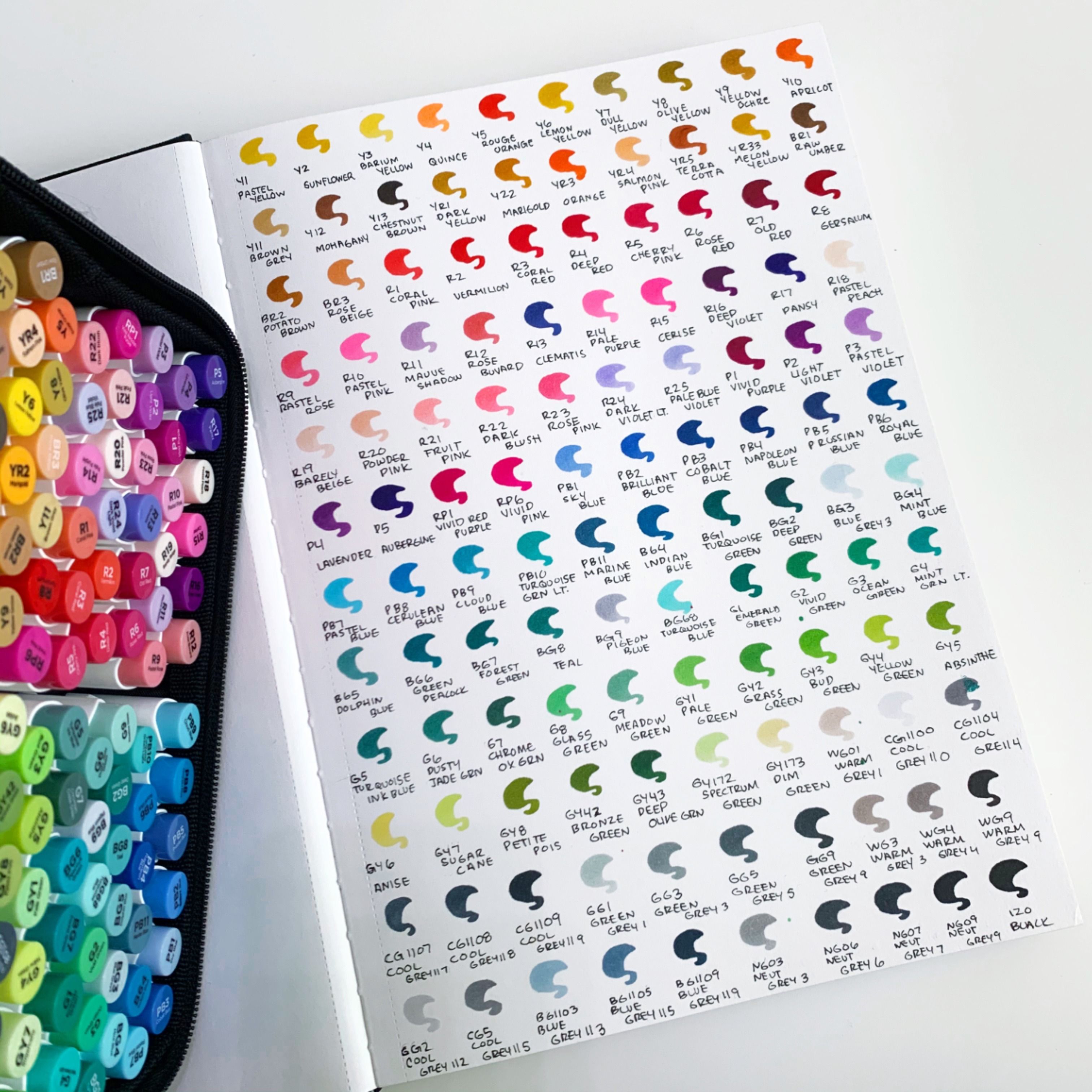 Printable Ohuhu Marker Color Chart Blank