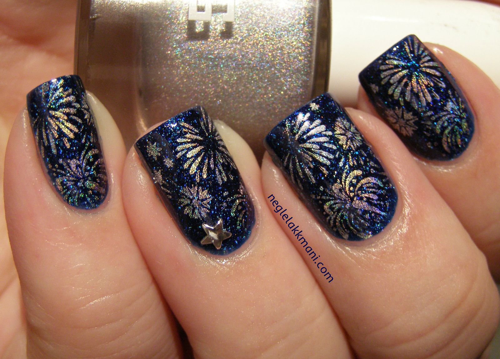 Happy New Year! Firework nails, Firework nail art, New years nail art