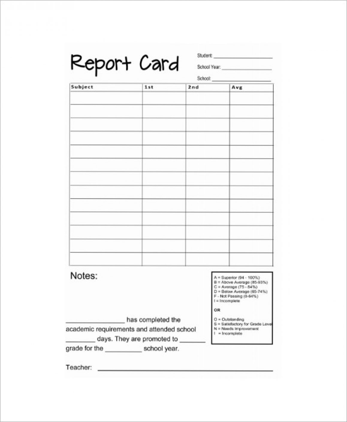 Free Printable Report Cards For Homeschoolers - Printable Calendars AT ...