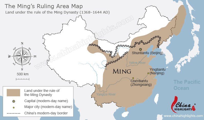 1368-1644 AD: Ming Dynasty - map from chinahighlights Qin Dynasty, The ...