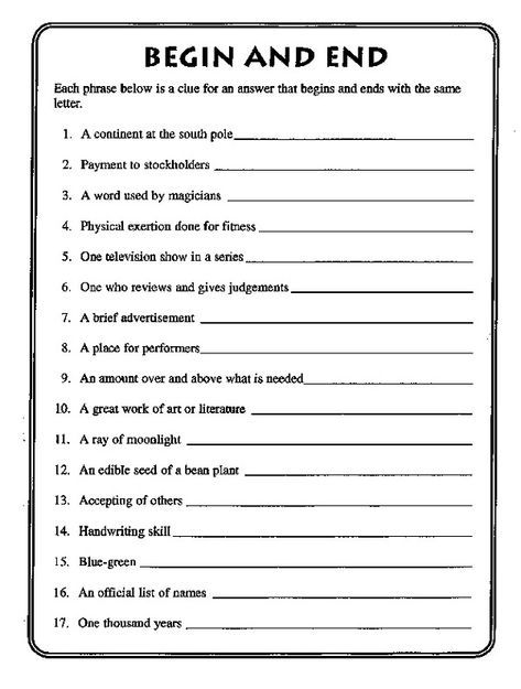 Brain Teasers For Senior Citizens Printable