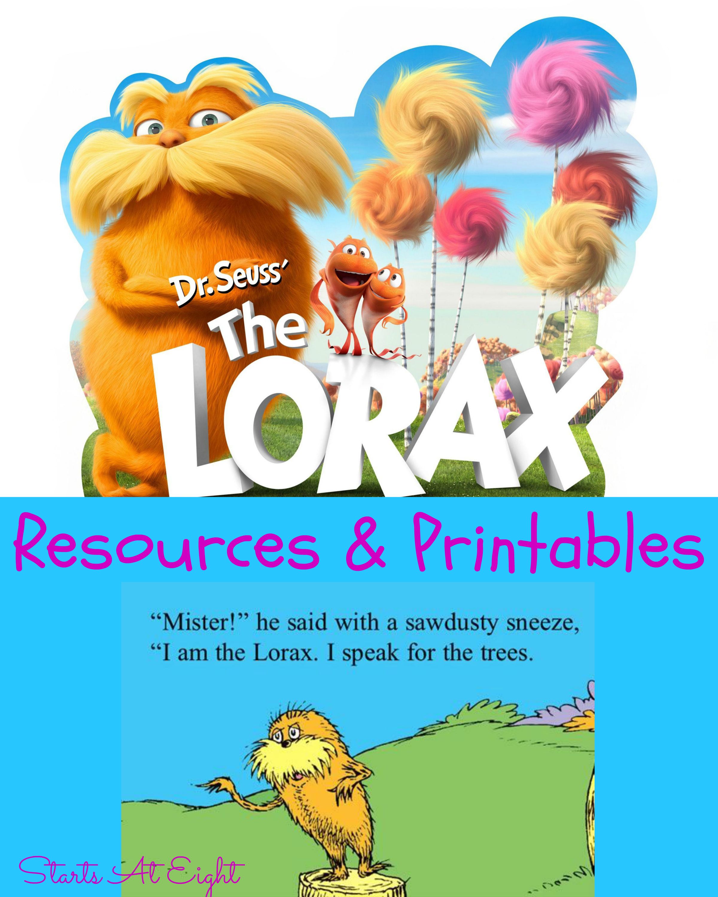 Dr. Seuss’s The Lorax Resources & Printables Hip Homeschool Moms ...