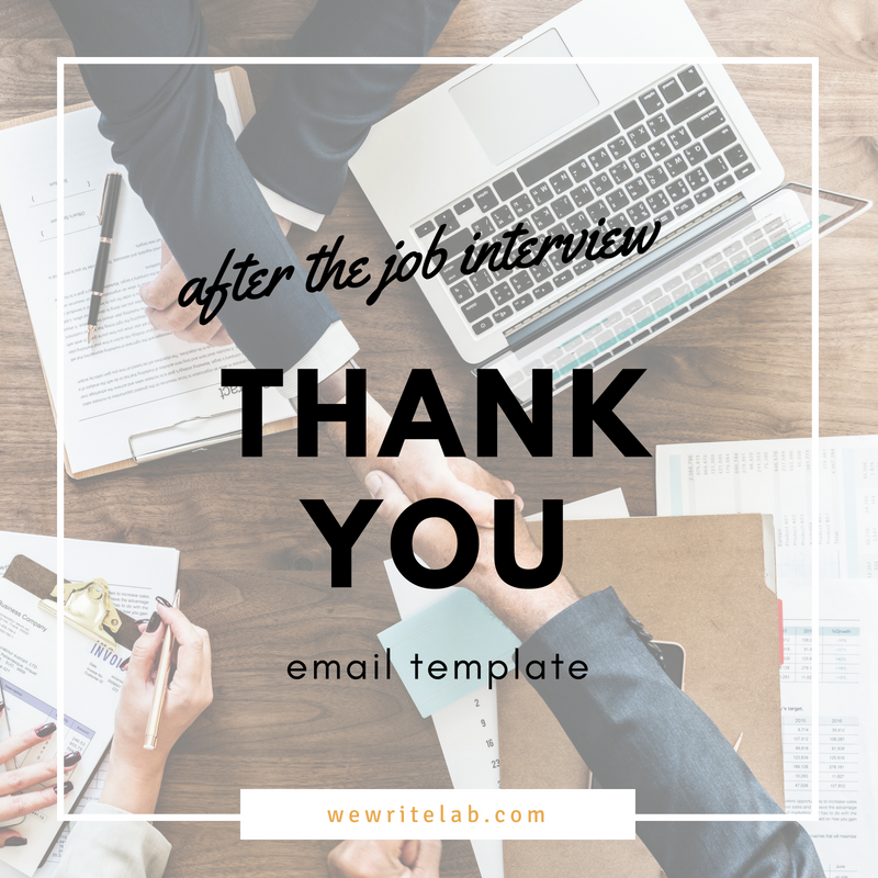 Job Seeker Email Templates PostInterview Thank You Note