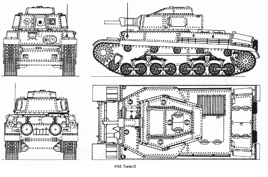 41M Turan II' Hungarian medium Tank , 1943 | Tank drawing, Hungarian ...