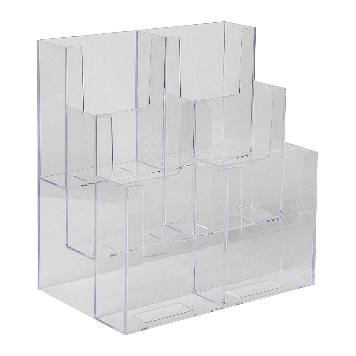 Dazzling Displays Acrylic Stand 3 Tier, 6 Pocket Fits 4 by 9 Material ...