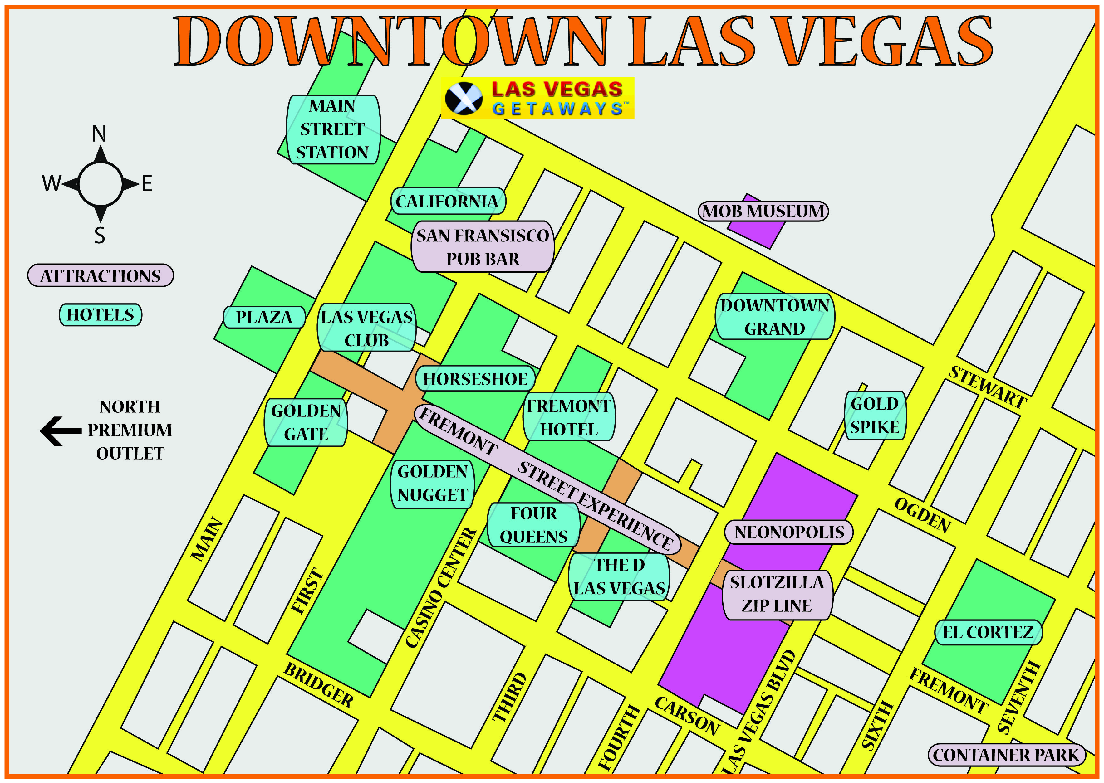 Las Vegas Strip Hotel Map Printable