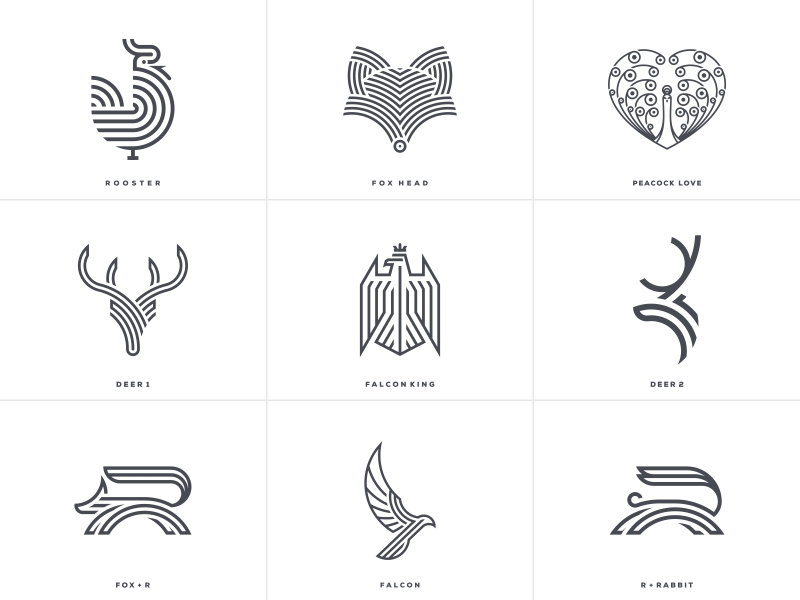 Animal line art logos by Brightscout Logo D'art, Typography Logo, Logo ...