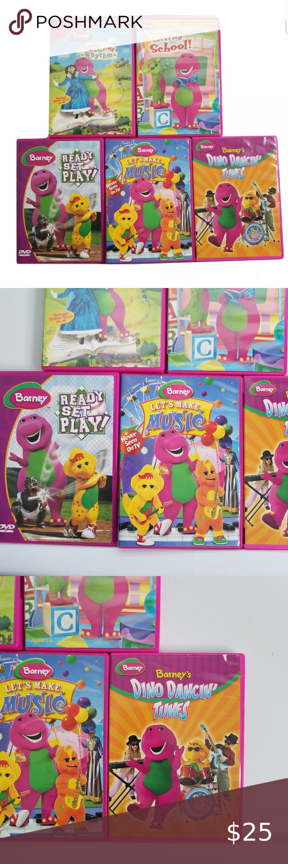 Lot Of 5 Barney DVD Dino Dancin tunes Lets Make | Barney, Kids shop ...