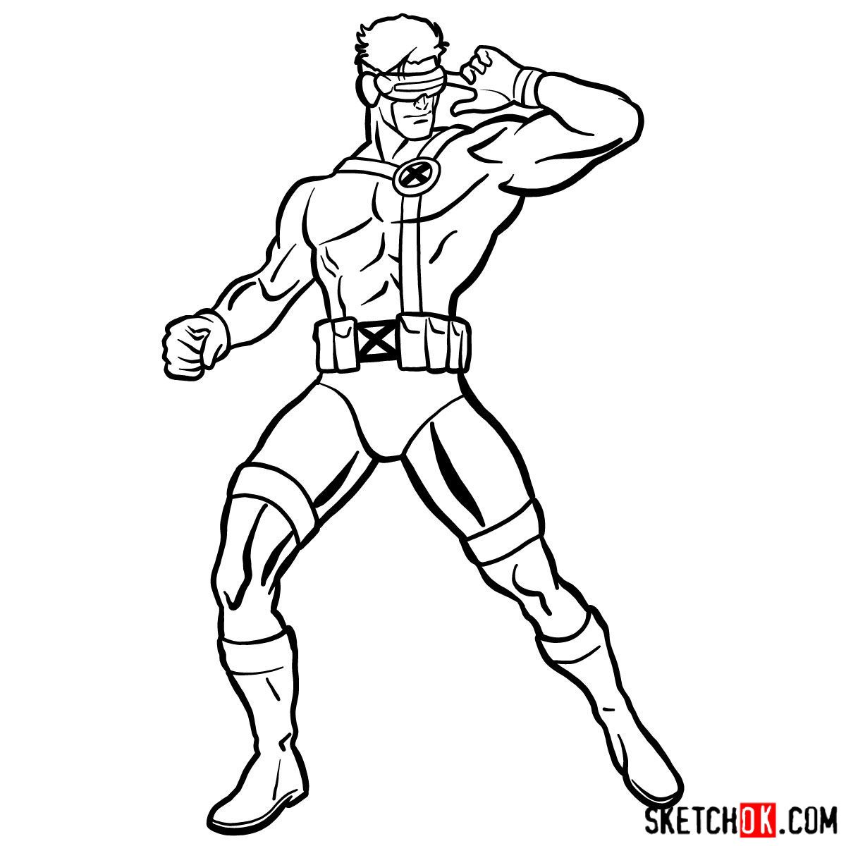 Eyeing the x men master how to draw cyclops in simple steps – Artofit